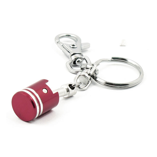 Motorcycle Storehouse Piston Keychain Red