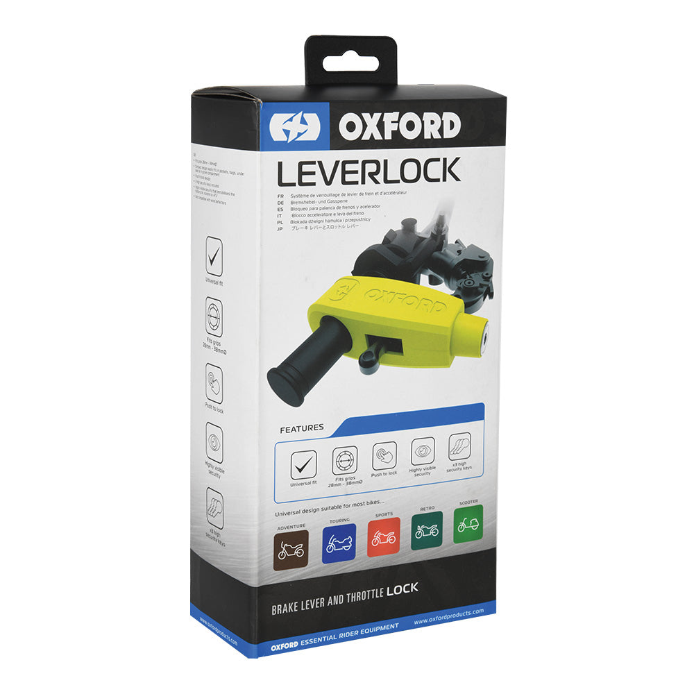 Oxford Lever Lock Yellow - FREE UK Shipping, FREE 365 Day Returns | Moto Central