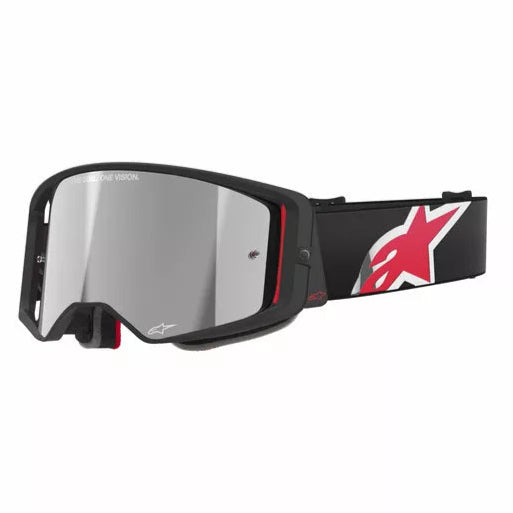 Alpinestars Supertech Corp Goggles Black / Red / Mirror Silver - FREE UK Shipping, FREE 365 Day Returns | Moto Central