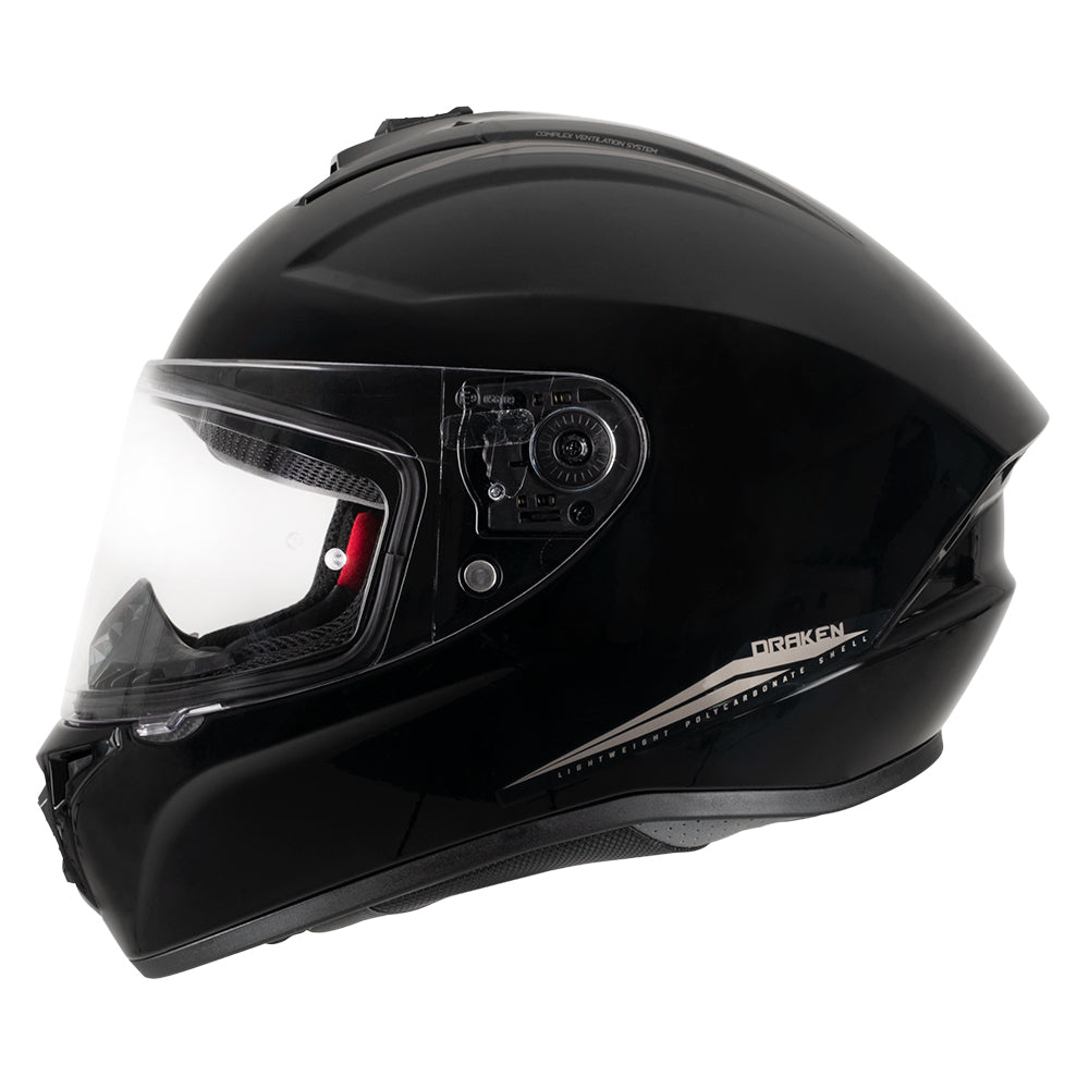 MT Draken Full Face Helmet Gloss Black With DD Chinstrap