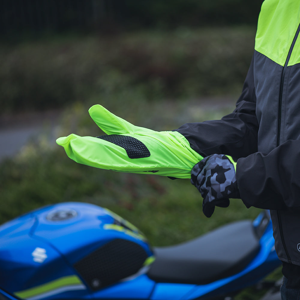 Oxford Rainseal Over Gloves Black / Fluo Yellow - FREE UK Shipping, FREE 365 Day Returns | Moto Central