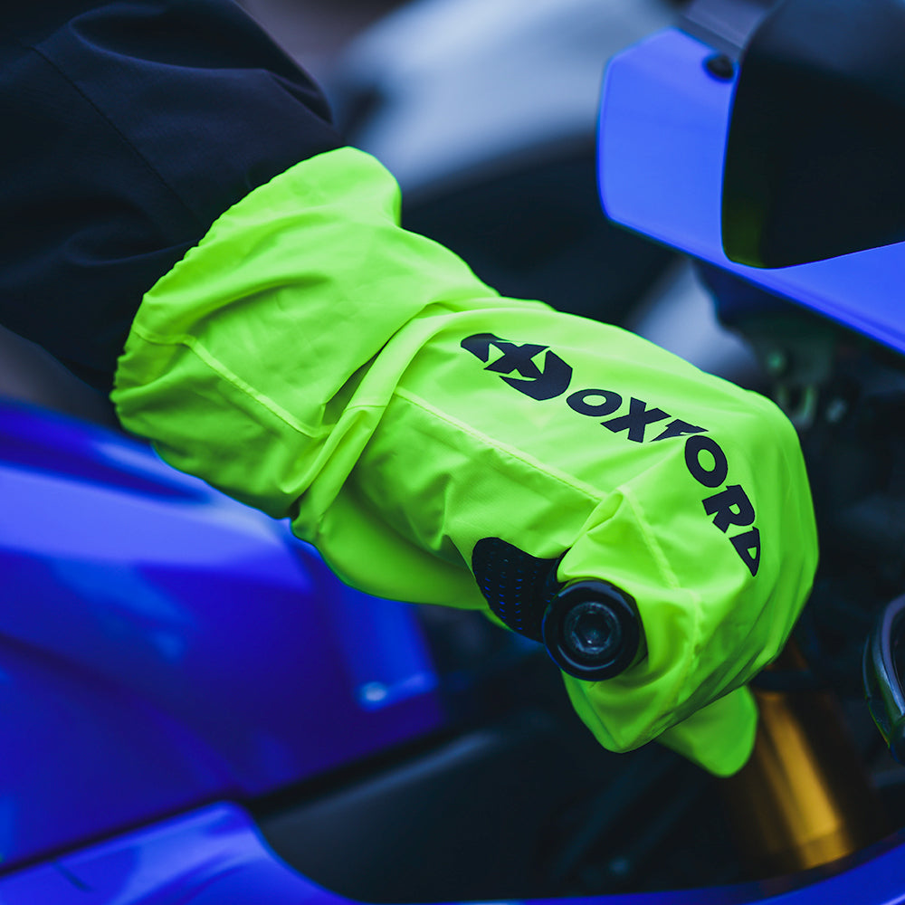 Oxford Rainseal Over Gloves Black / Fluo Yellow - FREE UK Shipping, FREE 365 Day Returns | Moto Central