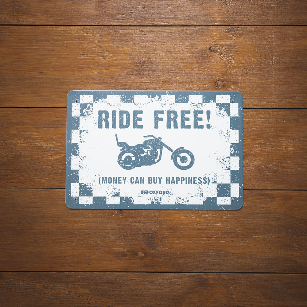 Oxford Ride Free Garage Metal Sign - 30cm x 20cm x 0.25mm