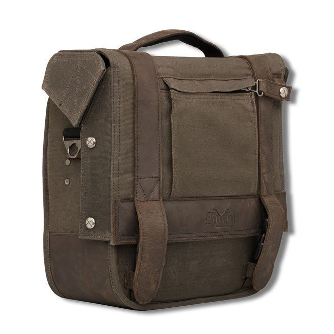 Burly Voyager Saddlebag Dark Oak Canvas