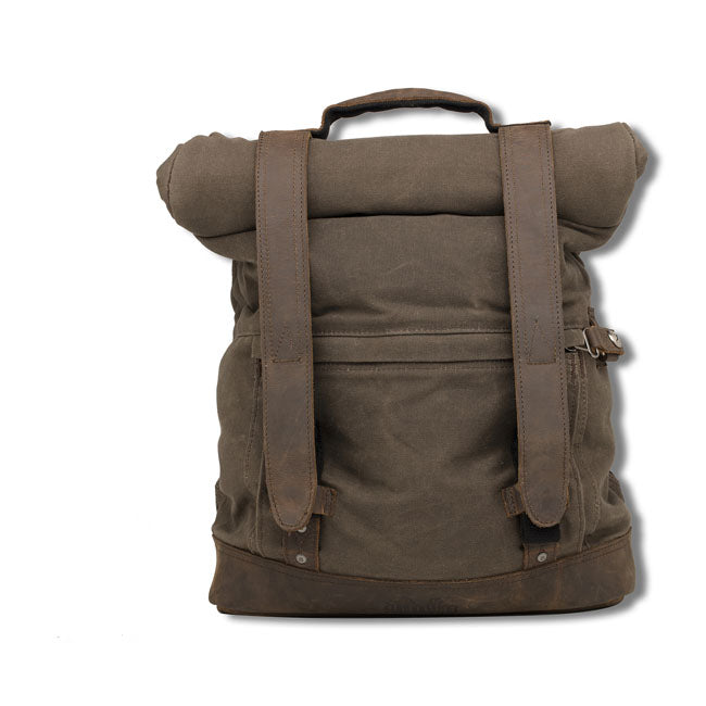 Burly Voyager Back Pack Dark Oak - FREE UK Shipping, FREE 365 Day Returns | Moto Central