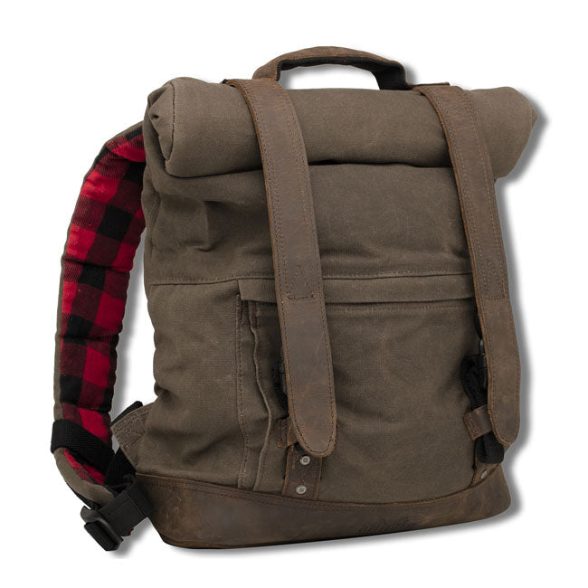 Burly Voyager Back Pack Dark Oak - FREE UK Shipping, FREE 365 Day Returns | Moto Central