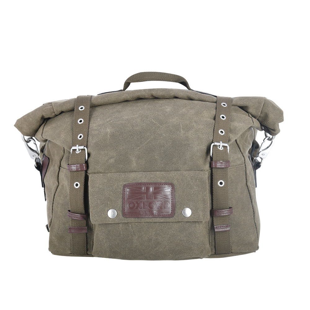 Oxford Heritage Pannier Bag Khaki - 40 Litres - FREE UK Shipping, FREE 365 Day Returns | Moto Central