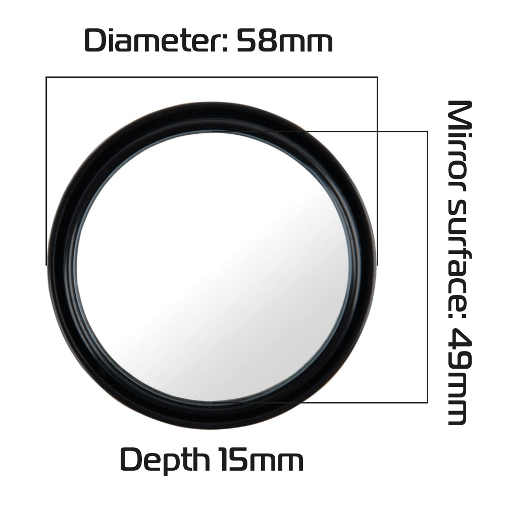 Oxford Blind Spot Mirror Black - 58mm / 15mm - Pack of 2 - FREE UK Shipping, FREE 365 Day Returns | Moto Central