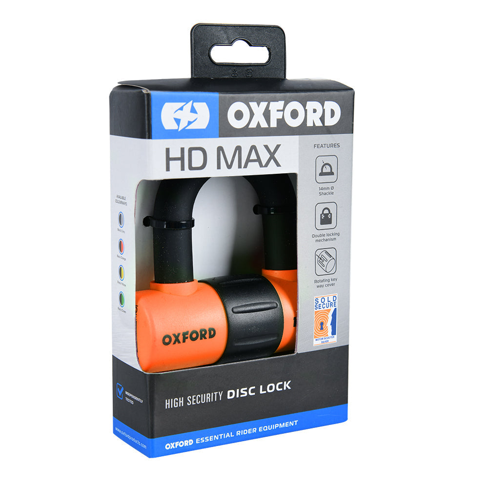 Oxford HD Max Disc Lock Orange - FREE UK Shipping, FREE 365 Day Returns | Moto Central