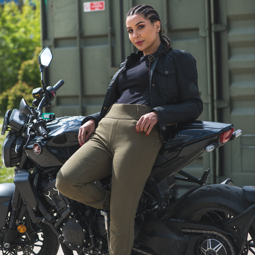 Oxford Super 2.0 Ladies Leggings Khaki  - FREE UK Shipping, FREE 365 Day Returns | Moto Central