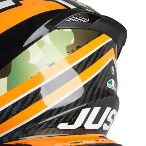 Just1 J12 Carbon MX Helmet Kombat Orange  - FREE UK Delivery - Moto Central