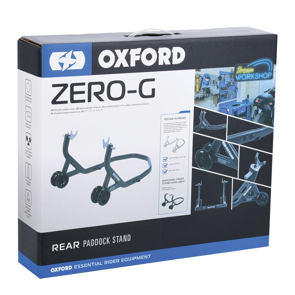 Oxford Zero-G Rear Paddock Stand Grey - FREE UK Shipping, FREE 365 Day Returns | Moto Central