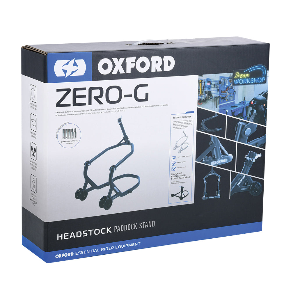 Oxford ZERO-G Headstock Paddock Stand Grey  - FREE UK Shipping, FREE 365 Day Returns | Moto Central