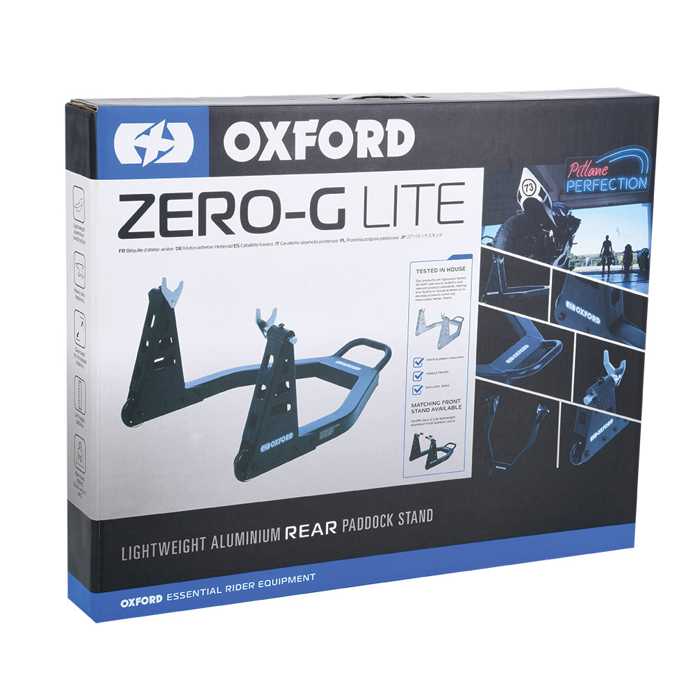 Oxford Zero-G Lite Rear Paddock Stand Black  - FREE UK Shipping, FREE 365 Day Returns | Moto Central