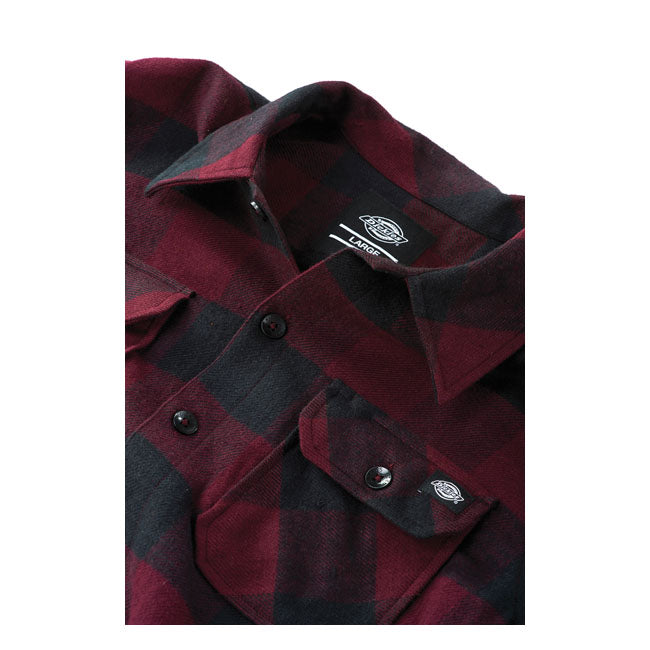 Dickies New Sacramento Shirt Maroon  - FREE UK Delivery - Moto Central