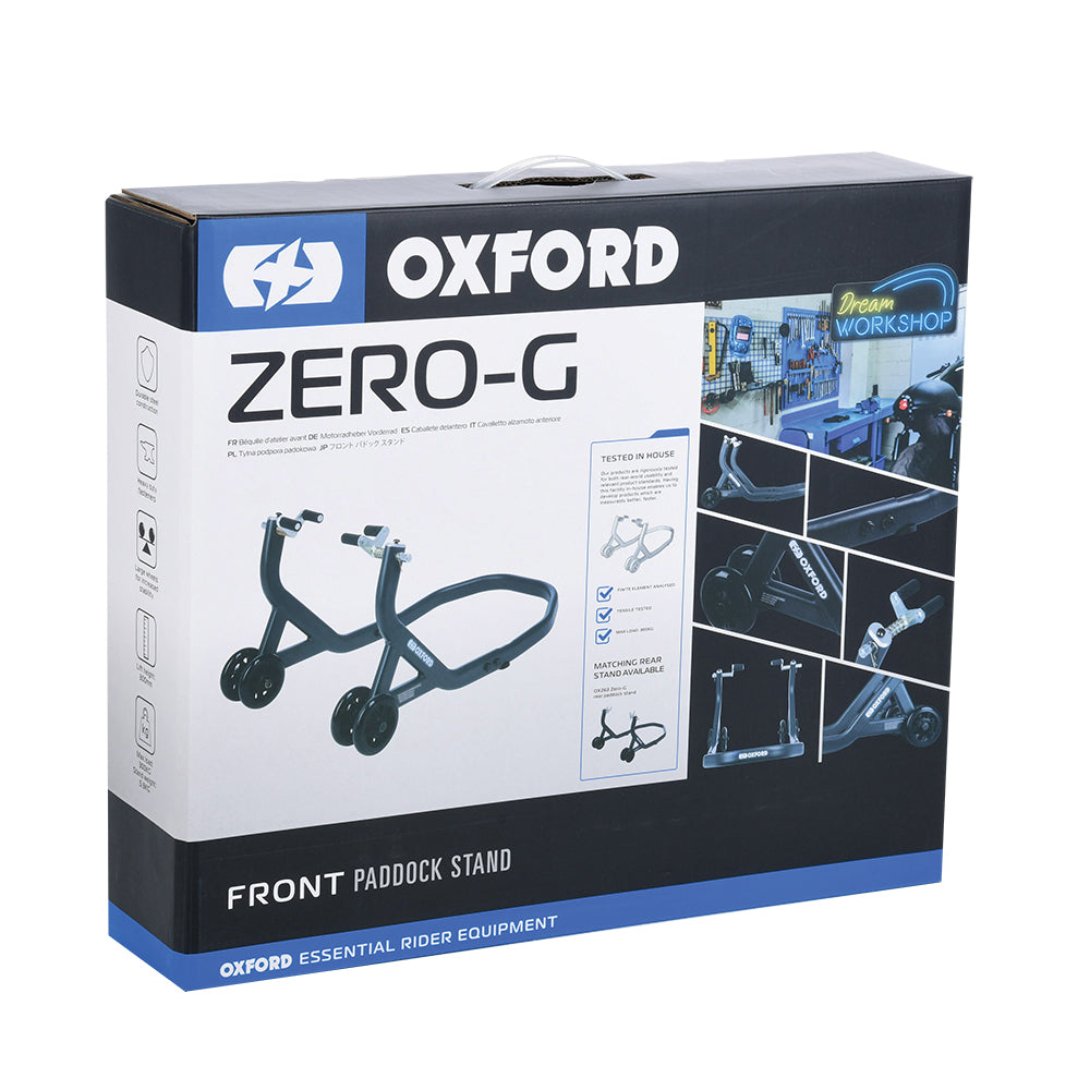 Oxford Zero-G Front Paddock Stand Grey - FREE UK Shipping, FREE 365 Day Returns | Moto Central