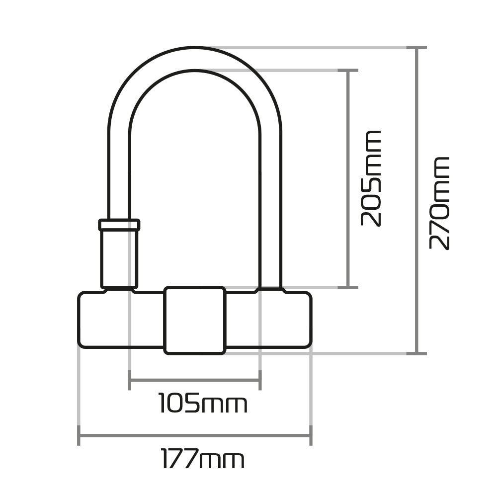 Oxford Magnum U-Lock With Bracket Black / Yellow - 170 x 285mm - FREE UK Shipping, FREE 365 Day Returns | Moto Central