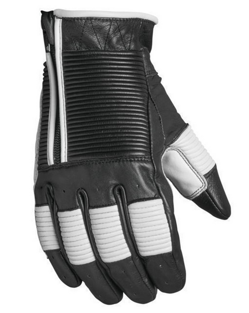 Roland Sands Design Bronzo Gloves Black / White - FREE UK Shipping, FREE 365 Day Returns | Moto Central