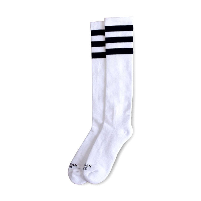 American Socks Knee High Old School Socks Triple Black Striped