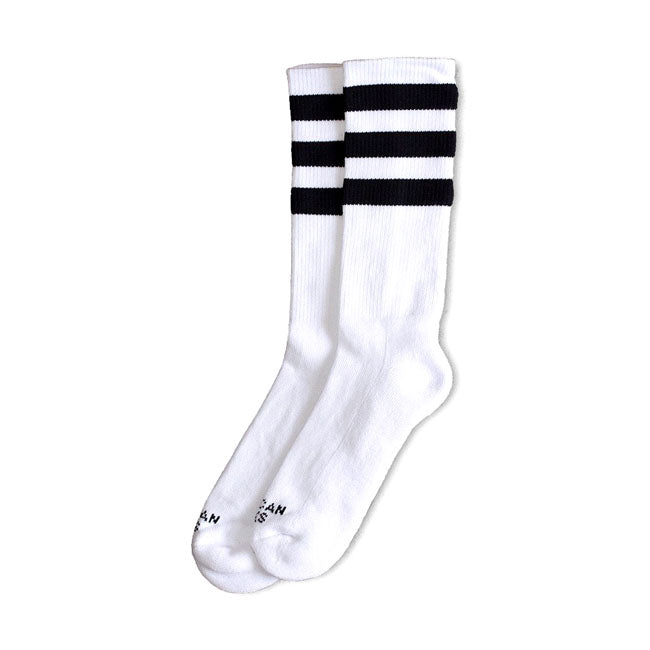 American Socks Mid High Old School II Socks Triple Black Striped