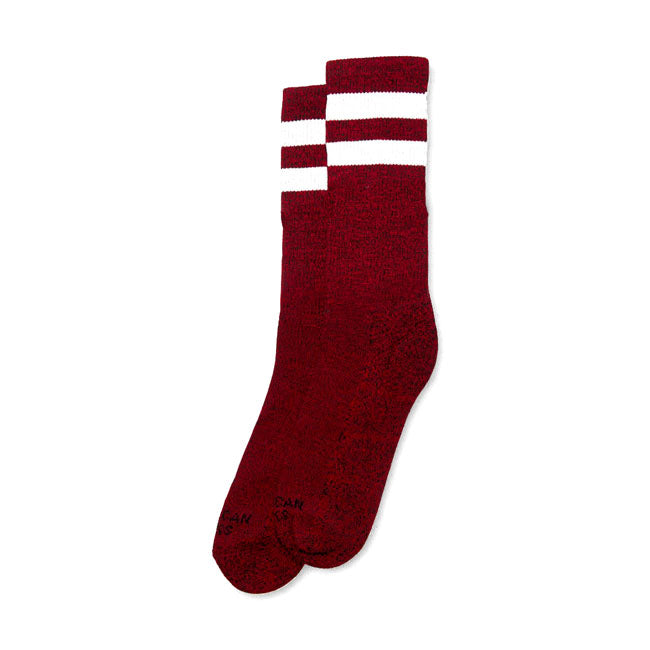 American Socks Mid High Red Noise Socks Double White Striped