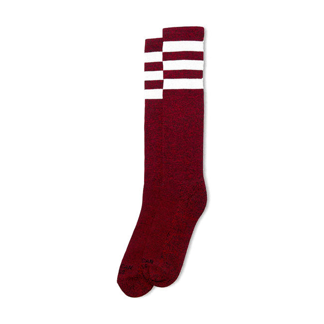 American Socks Knee High Red Noise Socks Triple White Striped