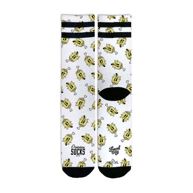 American Socks Signature Freak Bananas Socks Double Black Striped  - FREE UK Delivery - Moto Central