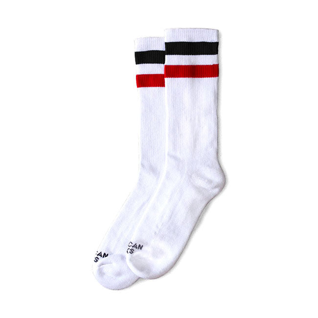 American Socks Mid High Teenage Anarchist Socks Black / Red Striped