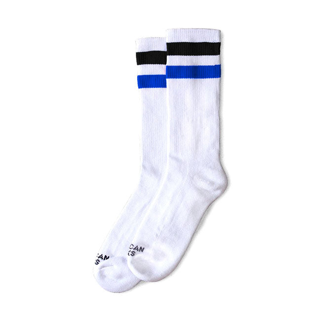 American Socks Mid High Prankster Socks Black / Blue Striped