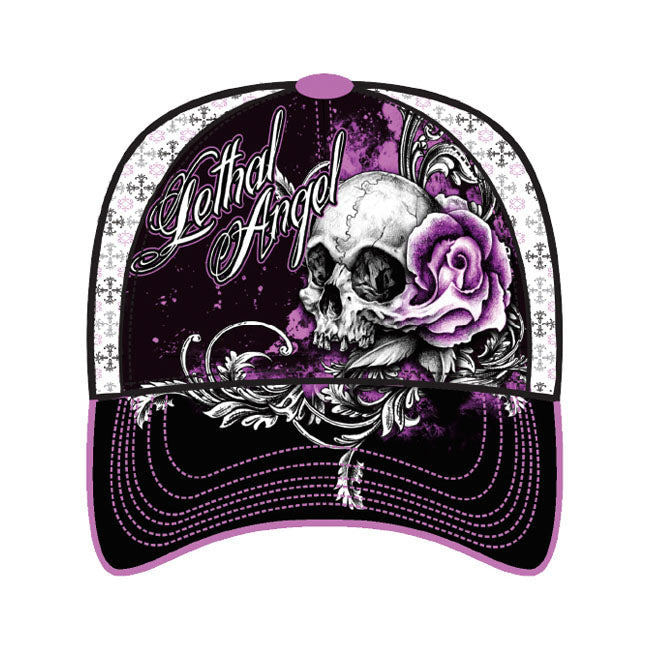 Lethal Threat Floral Skull Rose Cap