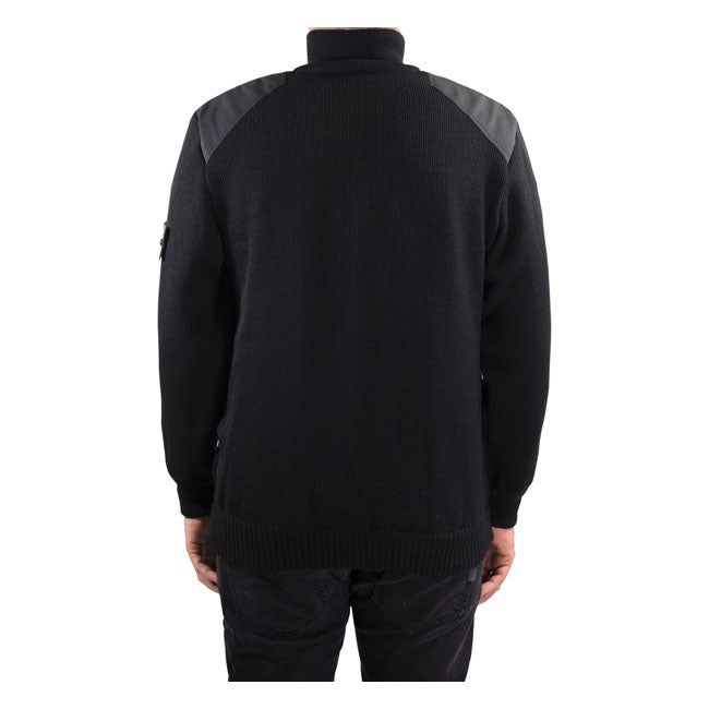 John Doe Knit Zip Pullover Small Logo Black - FREE UK Shipping, FREE 365 Day Returns | Moto Central