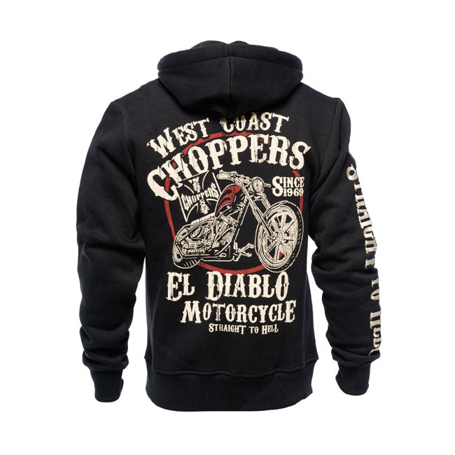 West Coast Choppers EL Diablo Zip Hoodie Black - FREE UK Shipping, FREE 365 Day Returns | Moto Central