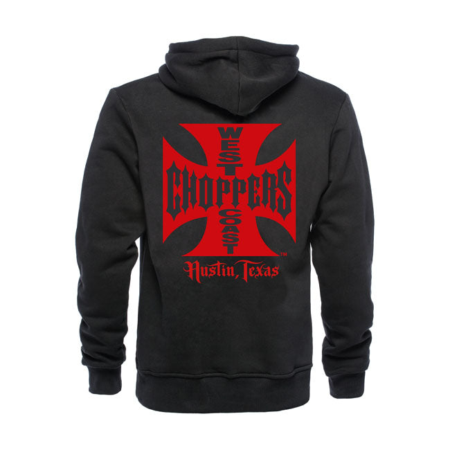 West Coast Choppers Red OG Classic Zip Hoodie Black - FREE UK Shipping, FREE 365 Day Returns | Moto Central