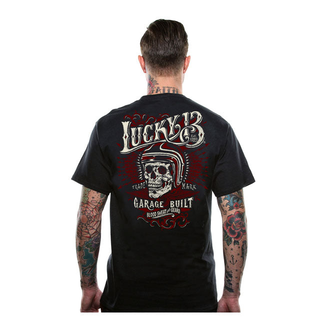 Lucky 13 Skull Built T-Shirt Black