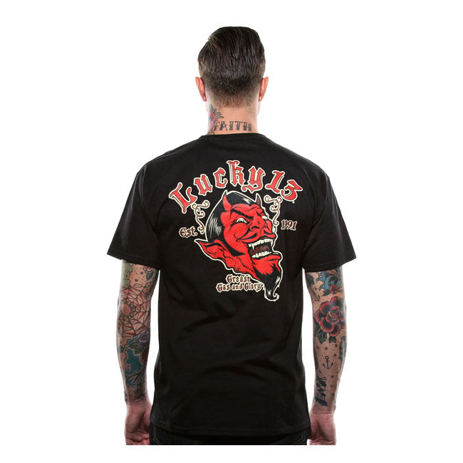 Lucky 13 Grease, Gas And Glory T-Shirt Black