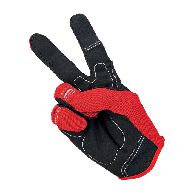 Biltwell Moto Gloves Red / Black / White