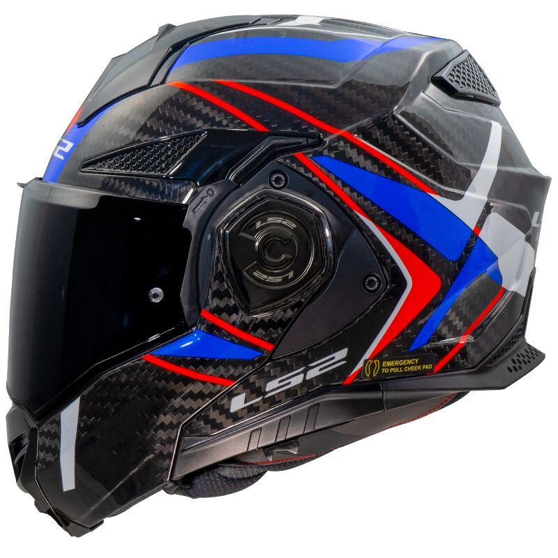 LS2 FF901 Advant X Carbon Future 2 Flip-Up Helmet White / Blue