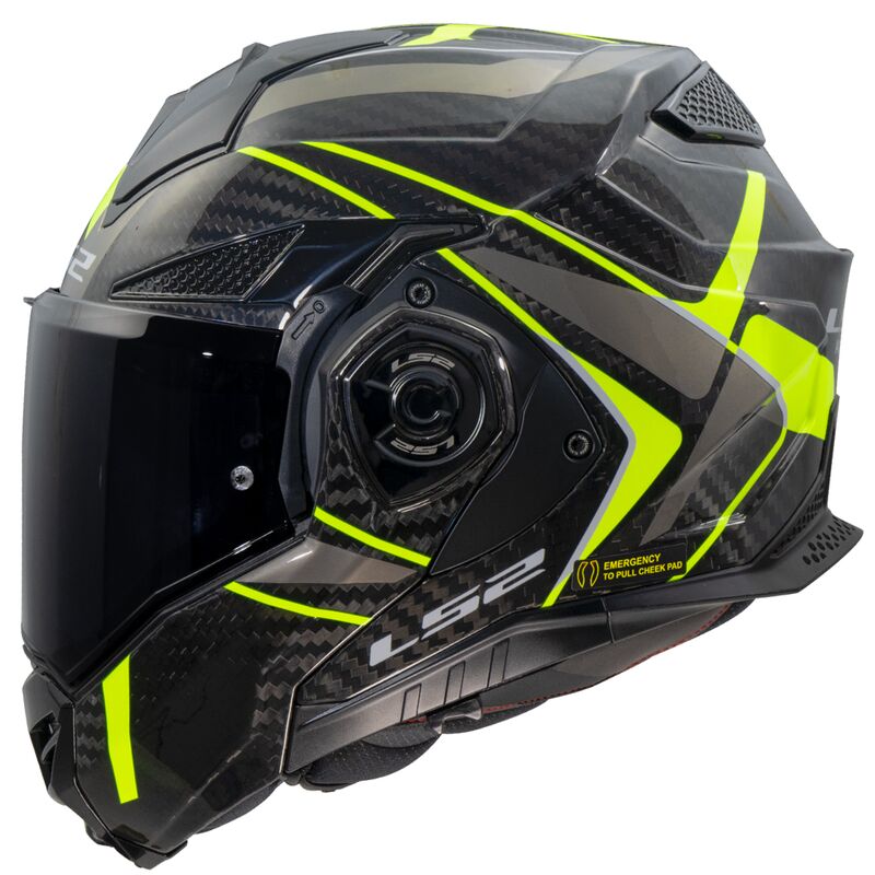 LS2 FF901 Advant X Carbon Future 2 Flip-Up Helmet Hi-Vis Yellow