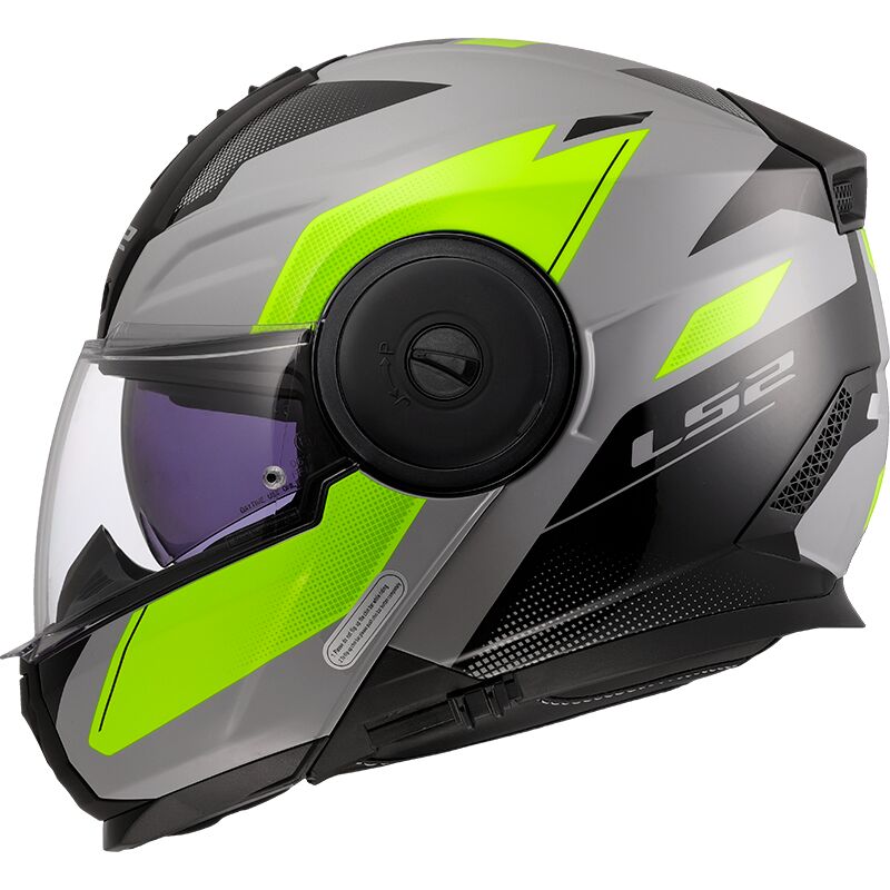 LS2 FF902 Scope 2 Duria Flip-Up Helmet Grey / Hi-Vis Yellow