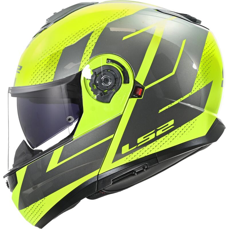 LS2 FF908 Strobe 2 Flip-Up Helmet Code Hi-Vis Yellow / Grey