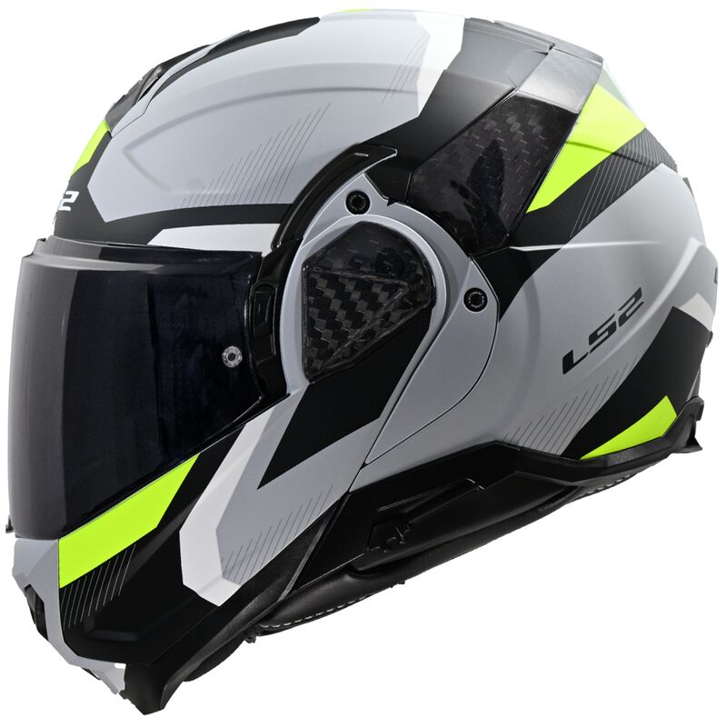 LS2 FF910 Advant 2 Flip-Up Helmet Triple Light Grey / Hi-Vis Yellow