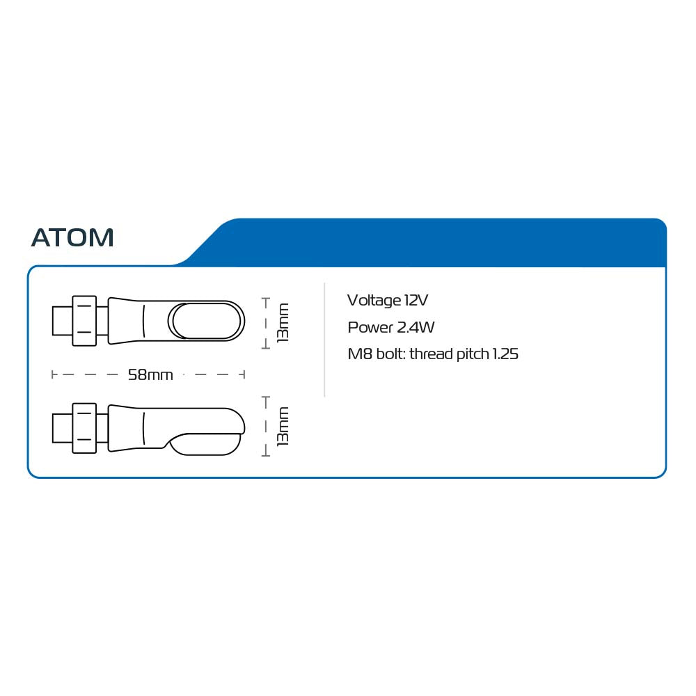 Oxford ATOM Mini Indicators Black With 2 Resistors - FREE UK Shipping, FREE 365 Day Returns | Moto Central