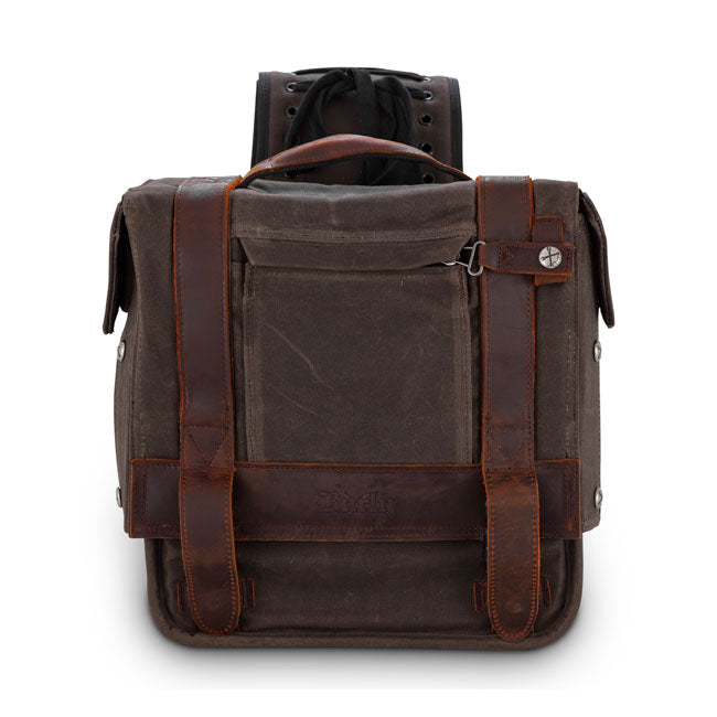 Burly Voyager Throw-Over Saddlebags Dark Oak