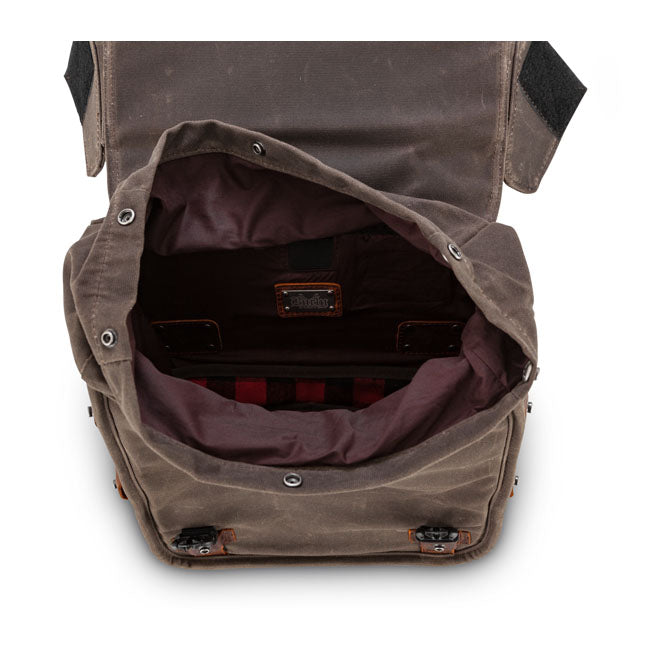 Burly Voyager Throw-Over Saddlebags Dark Oak