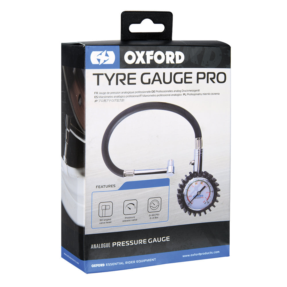 Oxford Tyre Gauge Pro Dial Type - 0-60 PSI - FREE UK Shipping, FREE 365 Day Returns | Moto Central