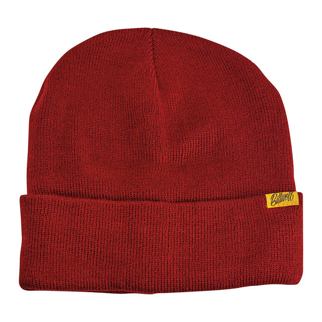 Biltwell Script Beanie Maroon - FREE UK Shipping, FREE 365 Day Returns | Moto Central