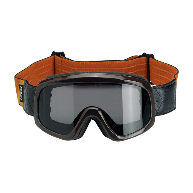 Biltwell Overland 2.0 Tri-Stripe Goggles Brown Gold / Rust / Brown  - FREE UK Delivery - Moto Central