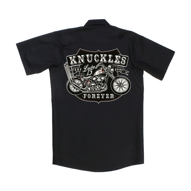 Lucky 13 Knuckles Workshirt Black - FREE UK Shipping, FREE 365 Day Returns | Moto Central