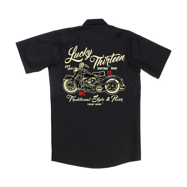 Lucky 13 Vintage Iron Workshirt Black - FREE UK Shipping, FREE 365 Day Returns | Moto Central