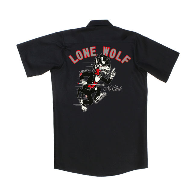 Lucky 13 Noclub Lone Wolf Workshirt Black - FREE UK Shipping, FREE 365 Day Returns | Moto Central